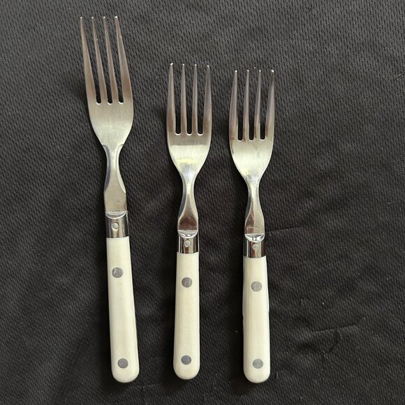 WF Washington Forge Mardi Gras Stainless Off White Plastic Handle flatware 6 pcs - Picture 6 of 13